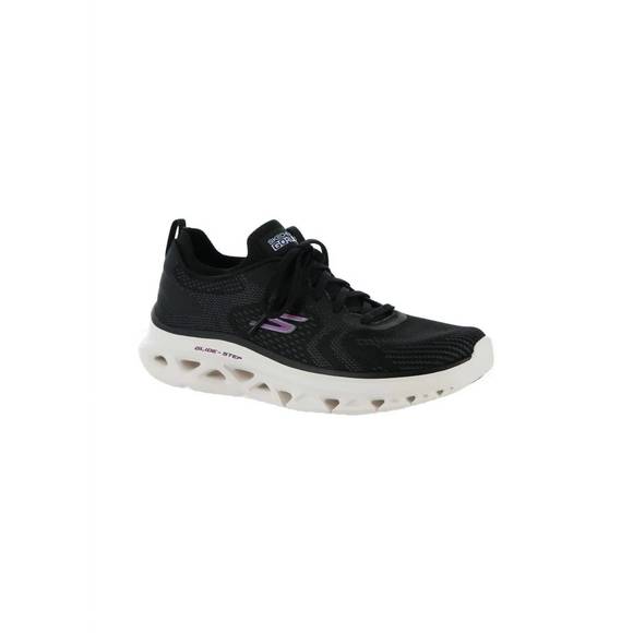 NEW SKECHERS women's go run glide-step flex shoes in black/white - Picture 1 of 4